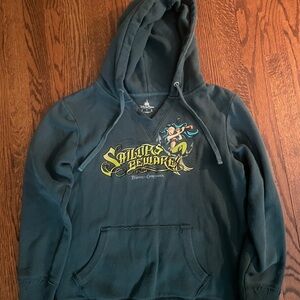 Disney Parks Teal Pirates of the Caribbean  Sailors Beware Hoodie